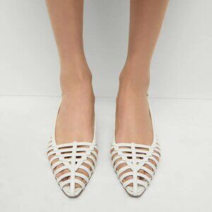 NEW Veronica Beard White Britte Kitten Heel Slingback Pump 9